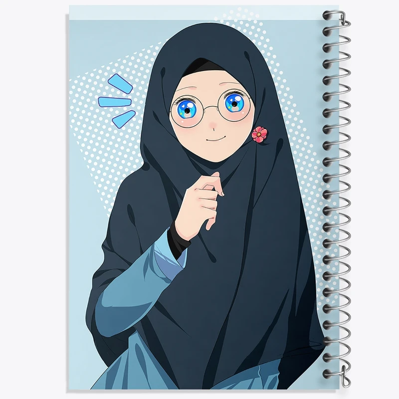 دفتر طراحی 50 برگ خندالو طرح دخترانه باحجاب کد 26026