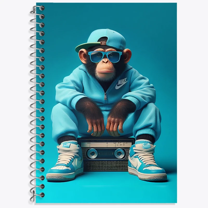 دفتر زبان دوخط 50 برگ خندالو طرح میمون بامزه کد F3383