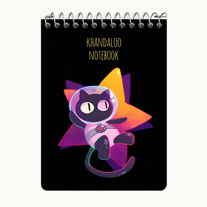 دفتر یادداشت 50 برگ خندالو طرح گربه فضایی کد N8165