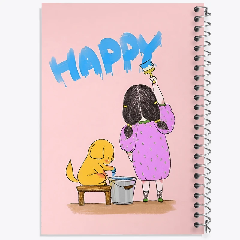 دفتر مشق 50 برگ خندالو طرح دخترانه کیوت کد N7364