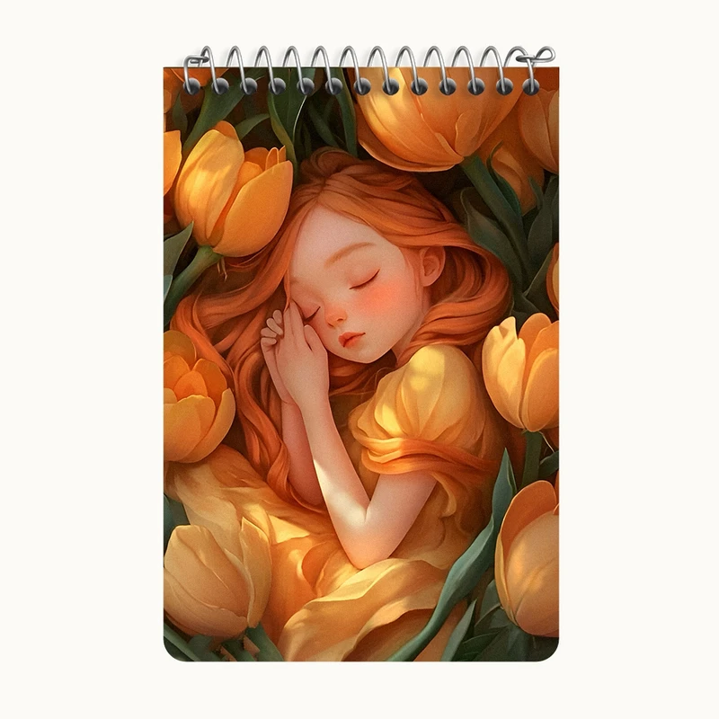 دفتر یادداشت 50 برگ خندالو طرح دخترانه کیوت کد F6685