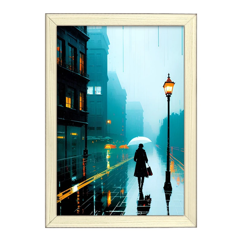 تابلو خندالو طرح خیابان و باران کد F1098