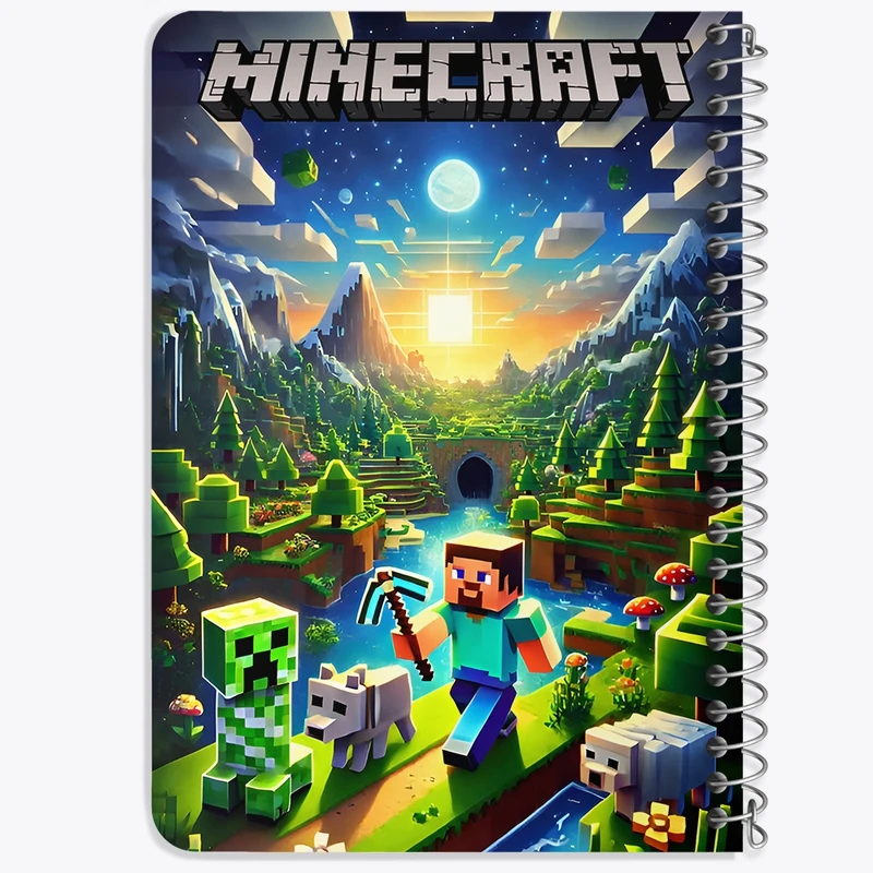 دفتر یادداشت 50 برگ خندالو طرح ماینکرافت (Minecraft) کد F12061