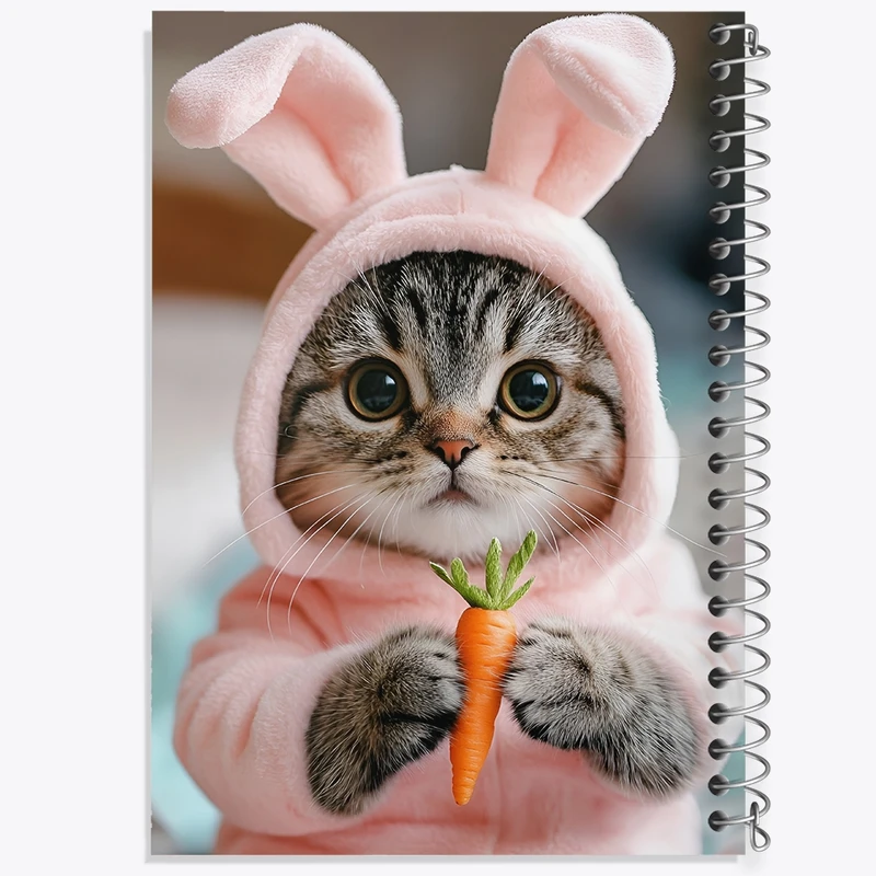 دفتر شطرنجی 50 برگ خندالو طرح گربه ی خرگوشی کد F10032