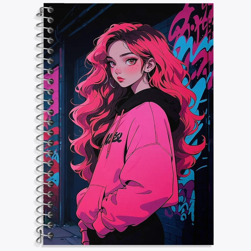 دفتر زبان 50 برگ خندالو مدل سه خط طرح دخترانه کد F2935