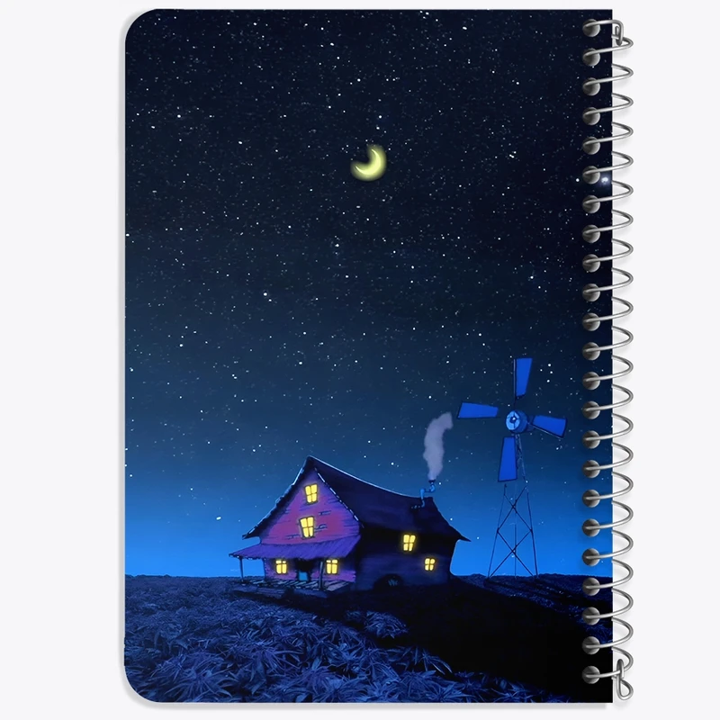 دفتر یادداشت 50 برگ خندالو طرح مزرعه و شب کد N6432