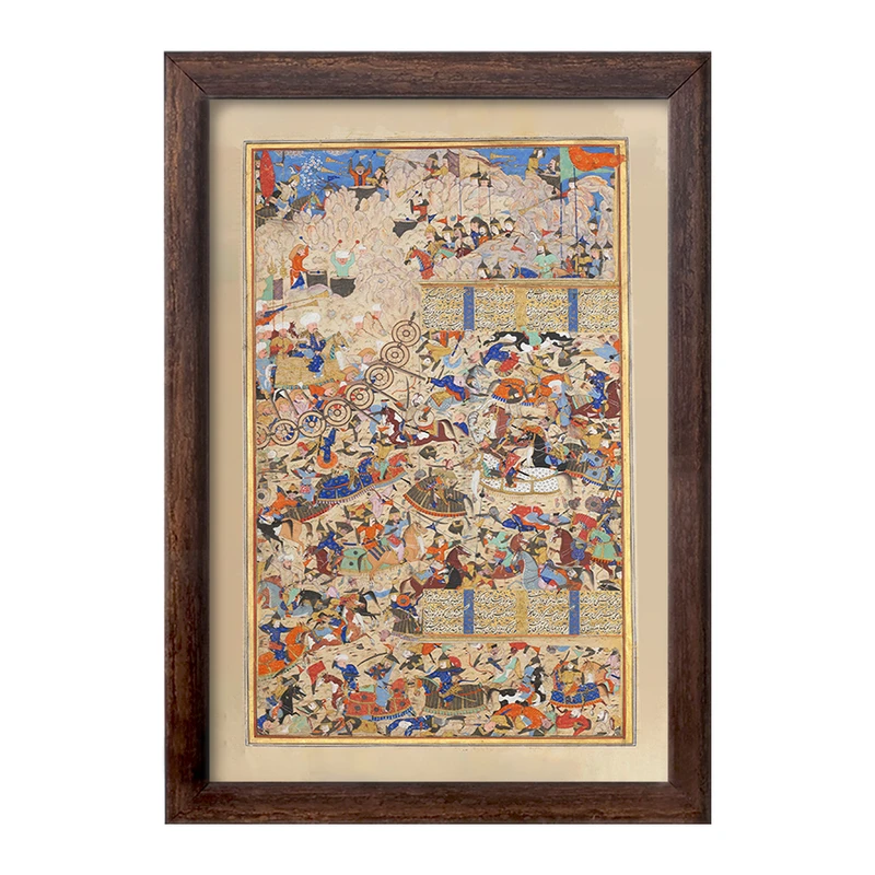 تابلو خندالو طرح نقاشی برگی از شاهنامه ایرانیان و تورانیان کد F12211