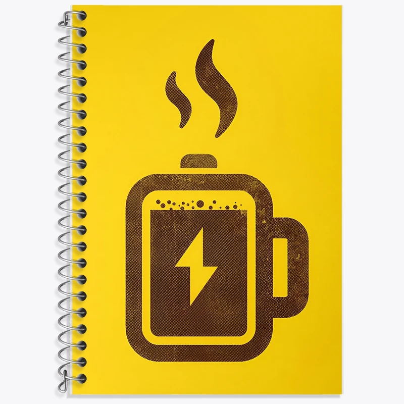 دفتر زبان 50 برگ خندالو مدل سه خط طرح قهوه (COFFEE) کد F10423