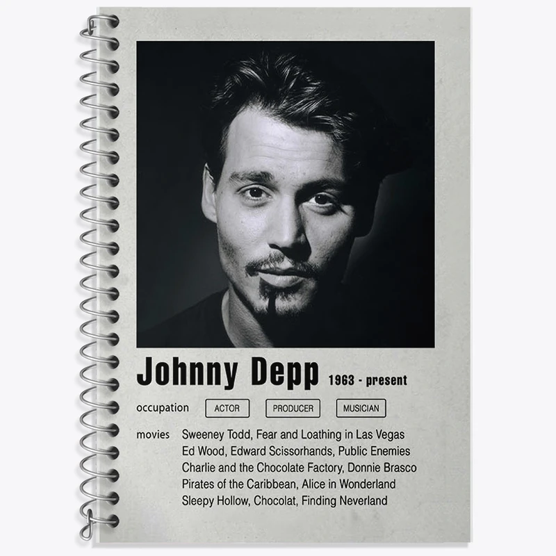 دفتر لغت 50 برگ خندالو طرح جانی دپ (Johnny Depp) کد F11207