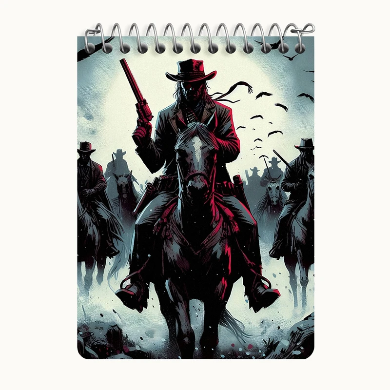 دفتر یادداشت 50 برگ خندالو طرح رد دد (Red Dead) کد N4959