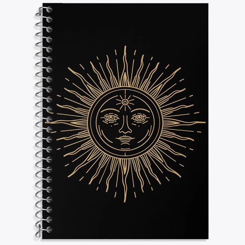 دفتر زبان دوخط 50 برگ خندالو طرح خورشید مینیمال کد F3084