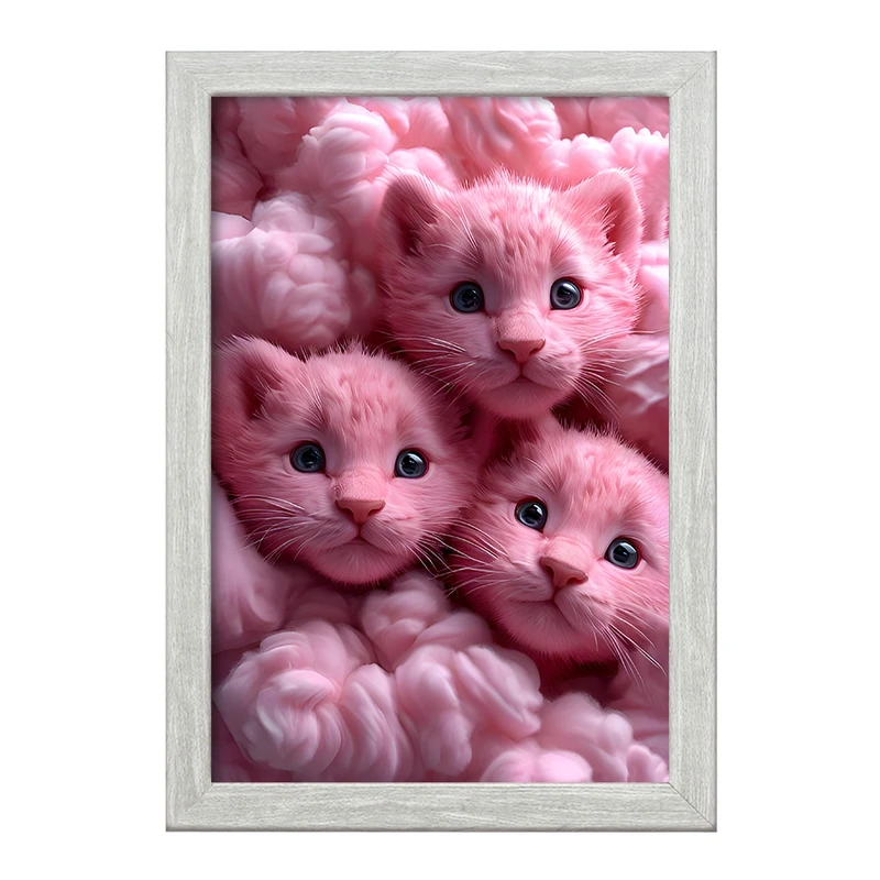 تابلو خندالو طرح توله ببرهای صورتی کد F12779