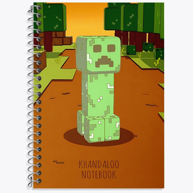 دفتر زبان 50 برگ خندالو مدل سه خط طرح بازی ماینکرافت (Minecraft) کد N8679