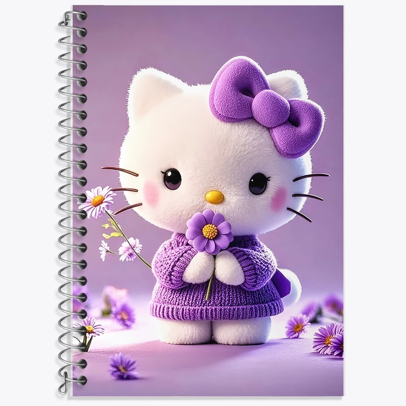 دفتر زبان 50 برگ خندالو مدل سه خط طرح هلو کیتی کد F10311