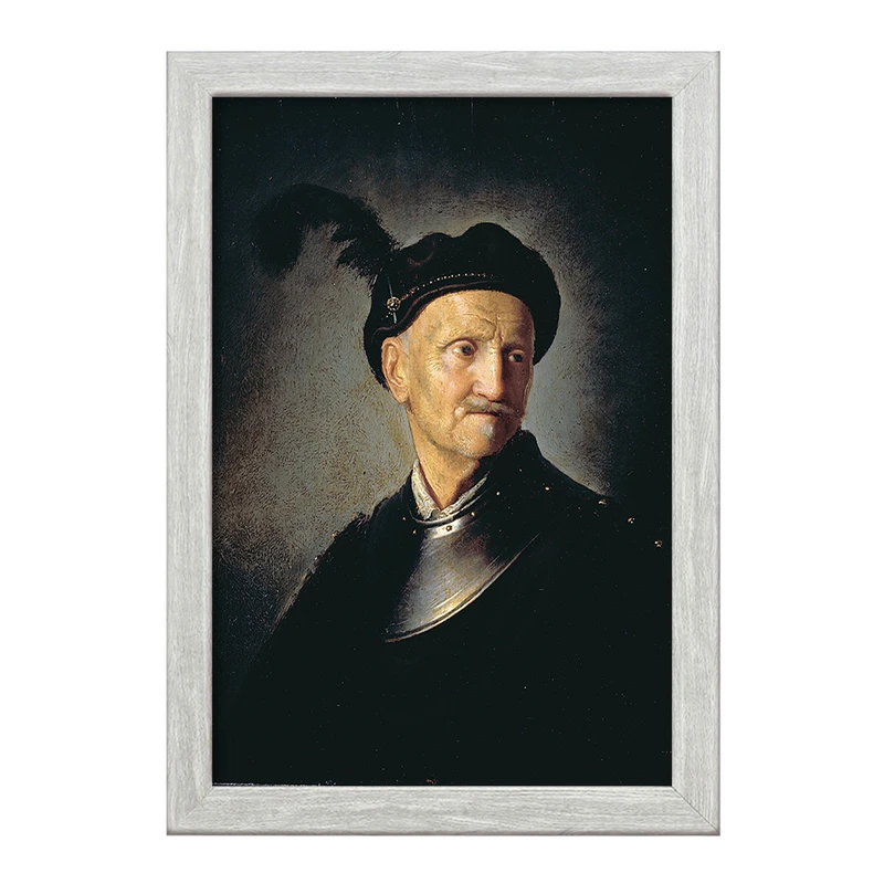 تابلو خندالو طرح نقاشی مرد زره پوش اثر رامبراند کد F12189