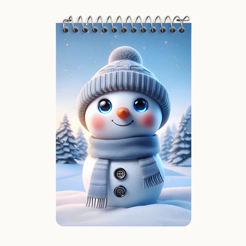 دفتر یادداشت 50 برگ خندالو طرح آدم برفی کیوت کد F7879