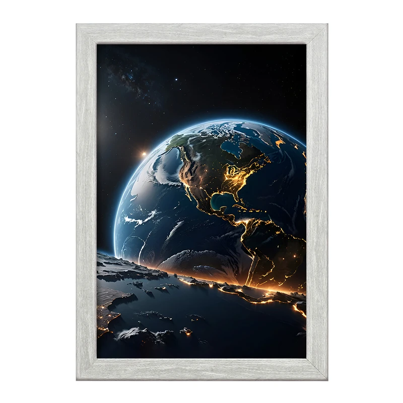 تابلو خندالو طرح زمین و کهکشان کد F8454