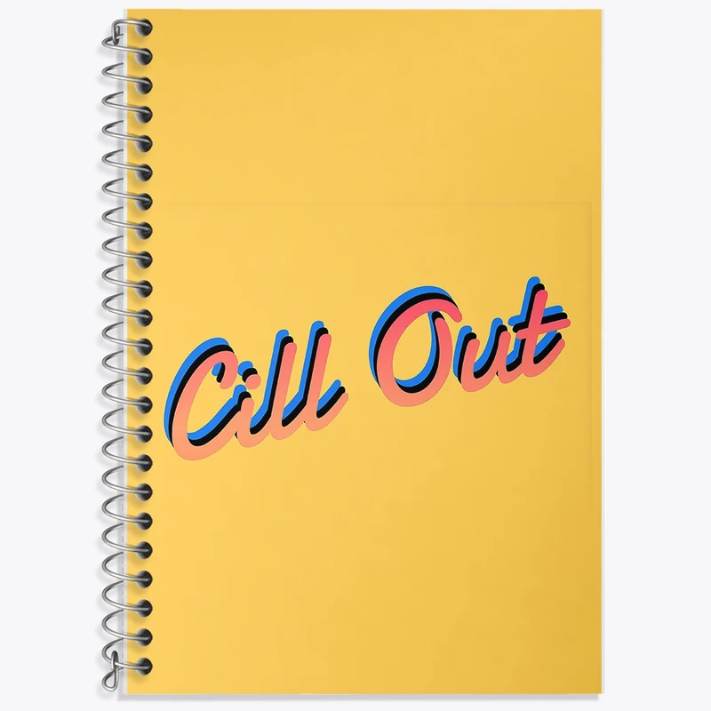 دفتر زبان 50 برگ خندالو مدل سه خط طرح Cill Out کد F11465