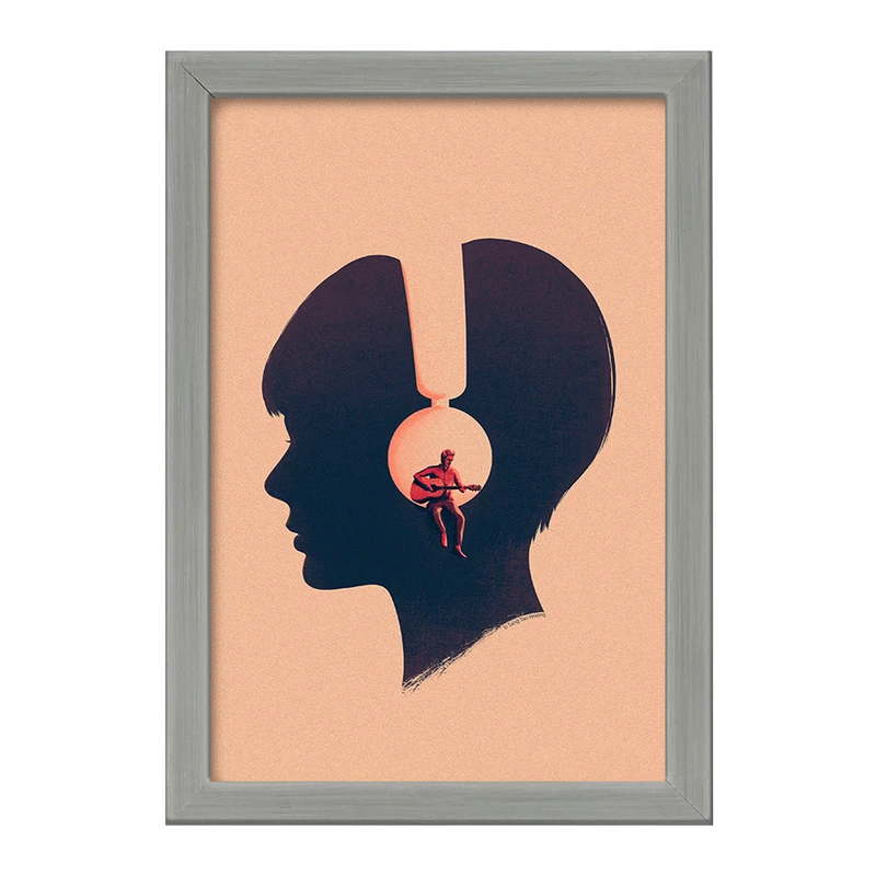 تابلو خندالو طرح دختر و هدفون کد F233