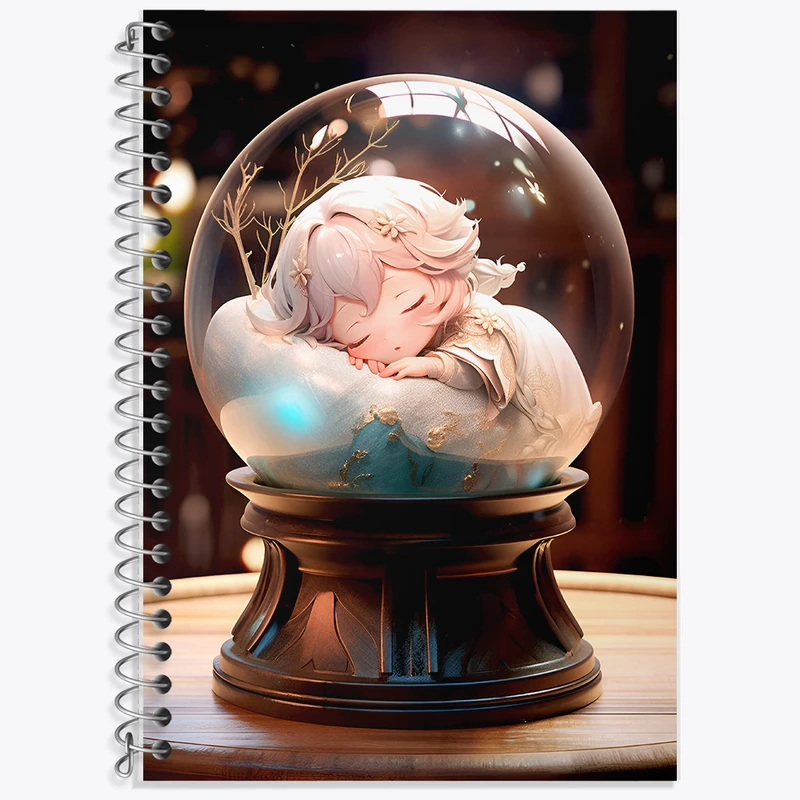 دفتر زبان 50 برگ خندالو مدل دو خط طرح دختر کیوت کد F9353