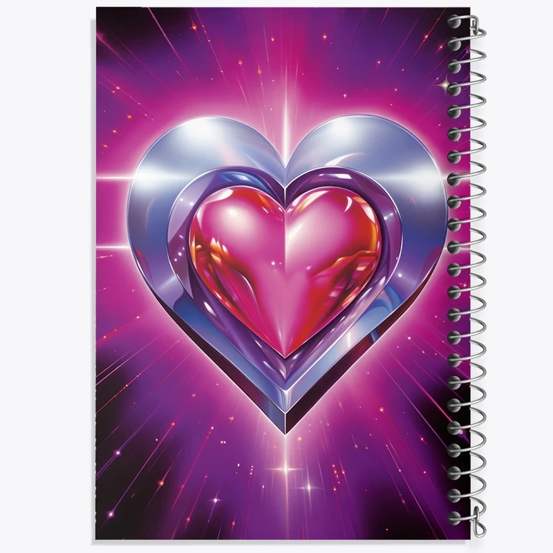 دفتر شطرنجی 50 برگ خندالو طرح قلب مینیمال کد F3202