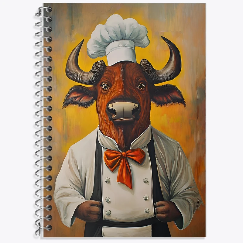 دفتر لغت 50 برگ خندالو طرح گاو سرآشپز کد F11653