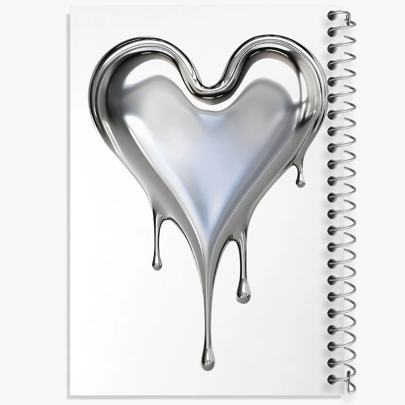 دفتر لیست خرید 50 برگ خندالو طرح قلب کروم کد F3903