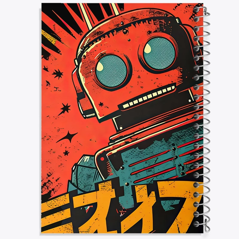 دفتر ژورنال نویسی 50 برگ خندالو مدل نقطه ای طرح ربات کد F10546