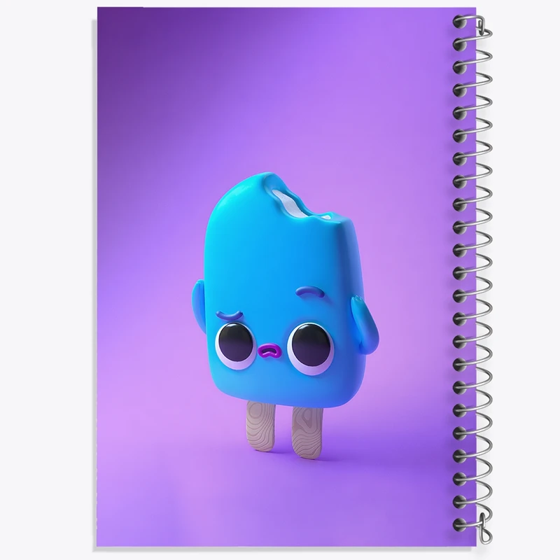 دفتر ژورنال نویسی 50 برگ خندالو مدل نقطه ای طرح بستنی بامزه کد F3356