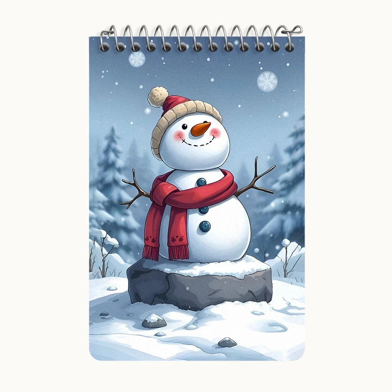 دفتر یادداشت 50 برگ خندالو طرح آدم برفی بامزه کد F7138