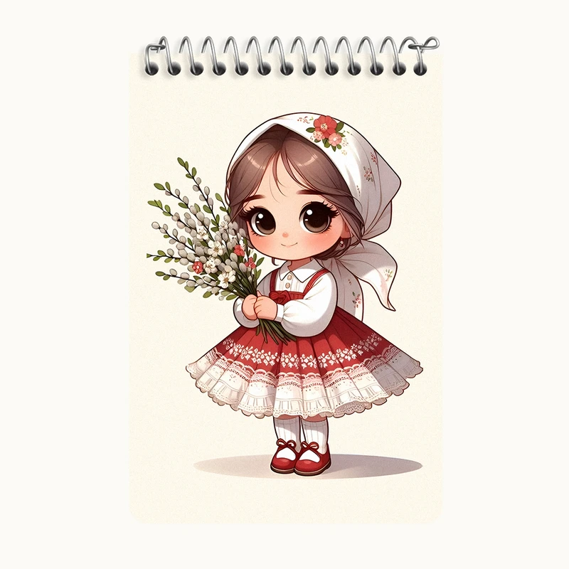 دفتر یادداشت 50 برگ خندالو طرح دخترانه بانمک کد F7616