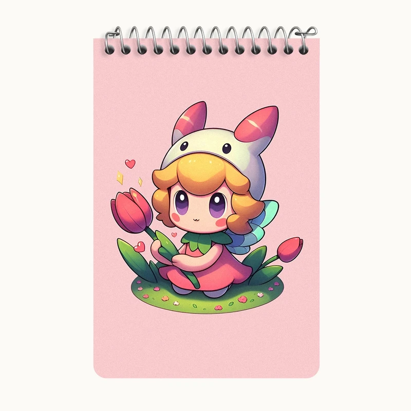 دفتر یادداشت 50 برگ خندالو طرح دخترانه کیوت کد F8416