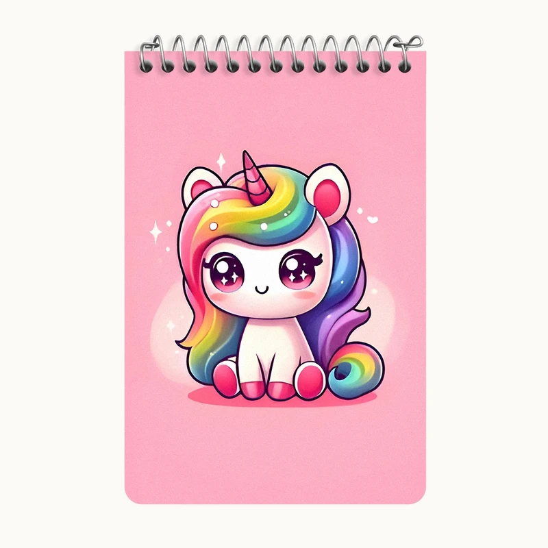 دفتر یادداشت 50 برگ خندالو طرح اسب تک شاخ کد F7580