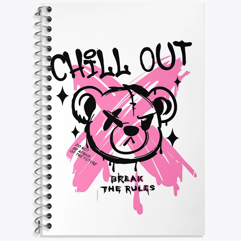 دفتر زبان 50 برگ خندالو مدل دو خط طرح Chill Out کد F11034