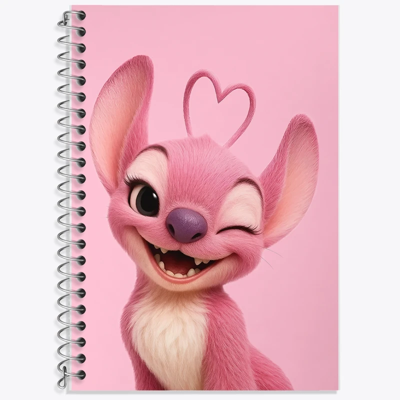 دفتر زبان 50 برگ خندالو مدل سه خط طرح استیچ (Stitch) کد F14396