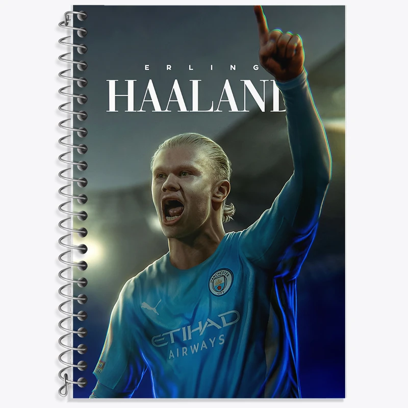 دفتر زبان 50 برگ خندالو مدل دو خط طرح ارلینگ هالند (Erling Haaland) کد F14276