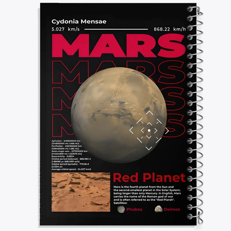 دفتر نقاشی 50 برگ خندالو طرح مریخ (Mars) کد F10664