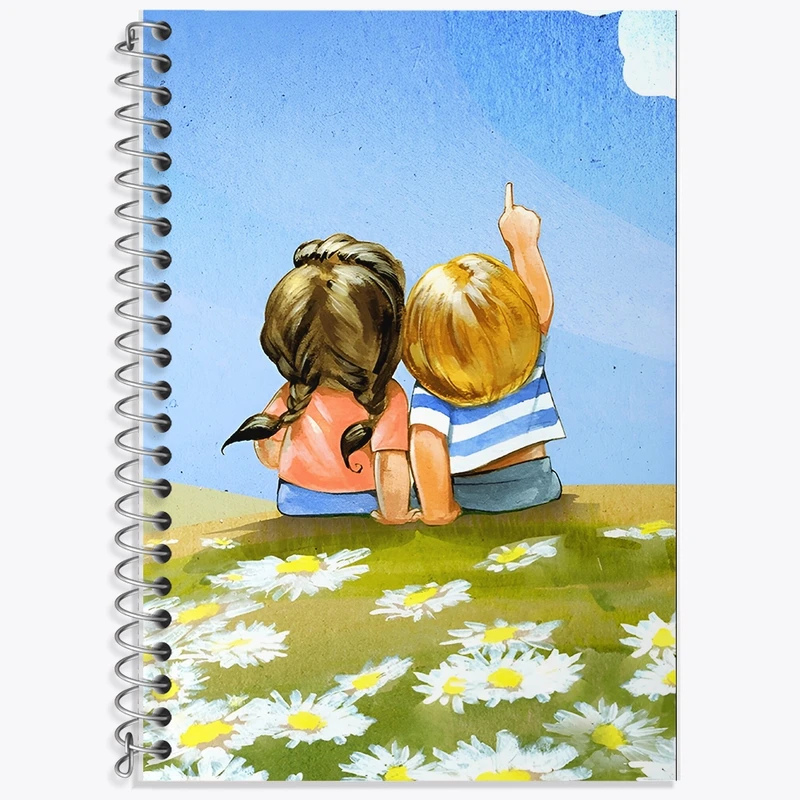 دفتر زبان 50 برگ خندالو مدل سه خط طرح دخترانه کودکانه کد F10932