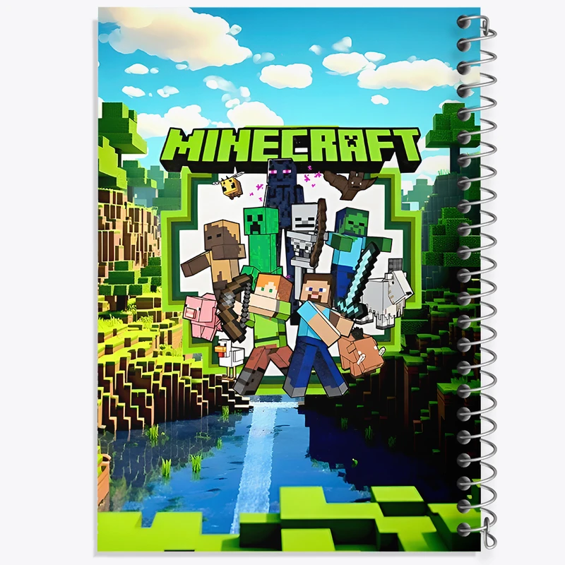 دفتر مشق 100 برگ خندالو طرح ماینکرافت (Minecraft) کد F14389