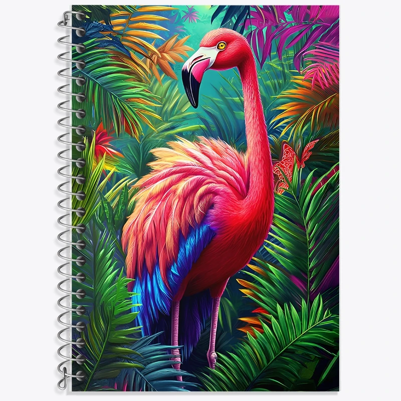 دفتر زبان 50 برگ خندالو مدل سه خط طرح فلامینگو کد F12096