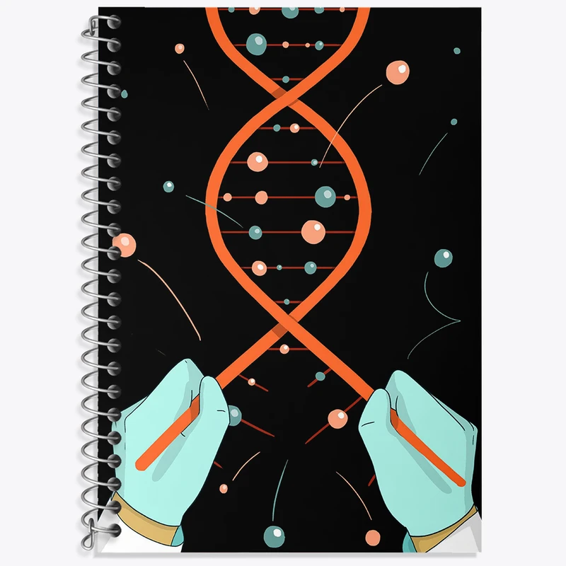 دفتر زبان 50 برگ خندالو مدل دو خط طرح DNA کد N6948