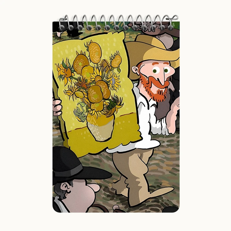 دفتر یادداشت 50 برگ خندالو طرح ونسان ونگوگ کد F5075