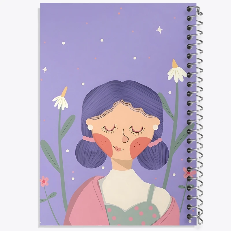 دفتر شطرنجی 50 برگ خندالو طرح دخترانه فانتزی کد N7360