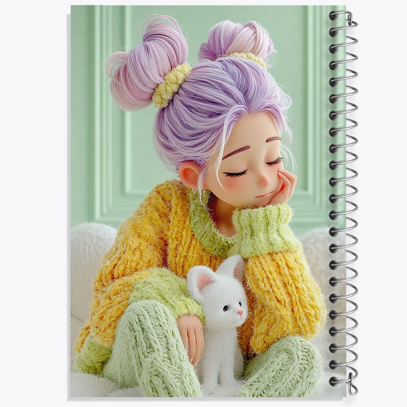 دفتر مشق 100 برگ خندالو طرح دخترانه فانتزی کد N9415