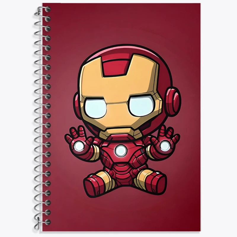 دفتر زبان 50 برگ خندالو مدل سه خط طرح مرد آهنی مارول (Marvel) کد F9419