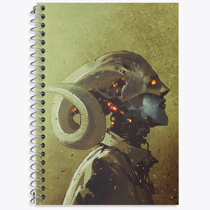 دفتر زبان 50 برگ خندالو مدل سه خط طرح ربات کد F3607