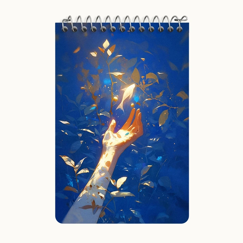 دفتر یادداشت 50 برگ خندالو طرح ماهی و دختر کد F8885