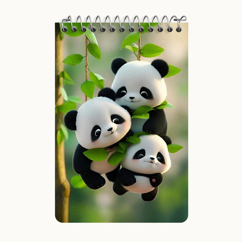 دفتر یادداشت 50 برگ خندالو طرح بچه پانداهای کیوت کد F7850