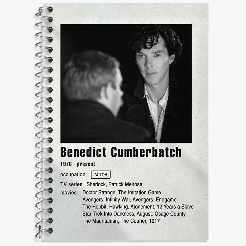 دفتر زبان 50 برگ خندالو مدل دو خط طرح بندیکت کامبربچ (Benedict CumberBatch) کد F11204