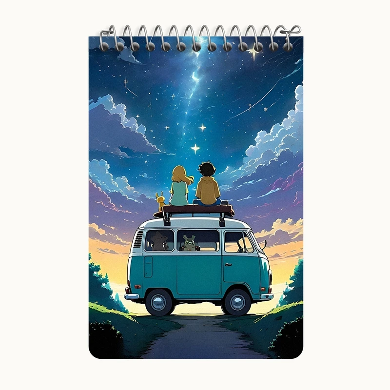 دفتر یادداشت 50 برگ خندالو طرح کمپر کد F11073